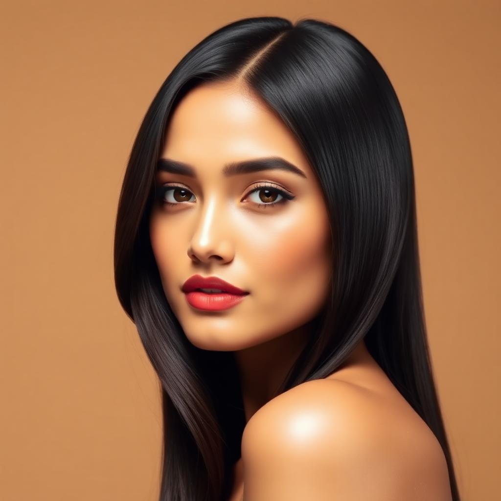 Glossy styled hair after a salon hair treatment
